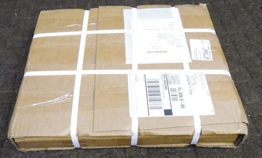 Door arrived in double boxed cardboard<br />with several layers to the cardboard and<br />strapped together snuggly.
