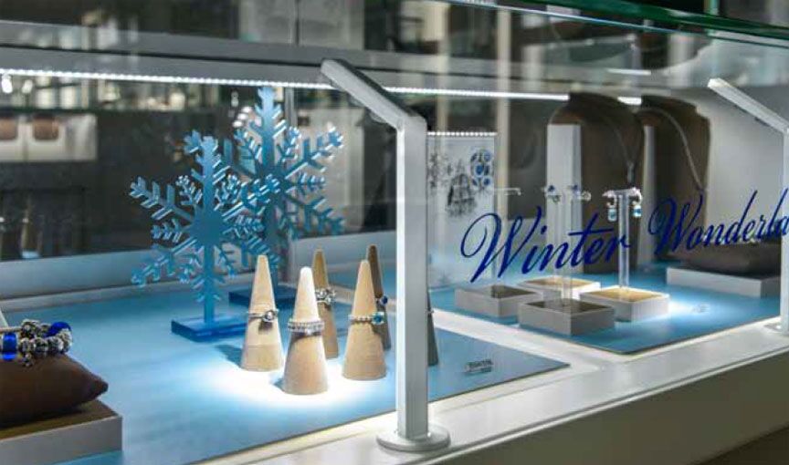 The Stem-LED light shown centered in the picture toward the front of the jewelry case pointing backward was an excellent light for expensive