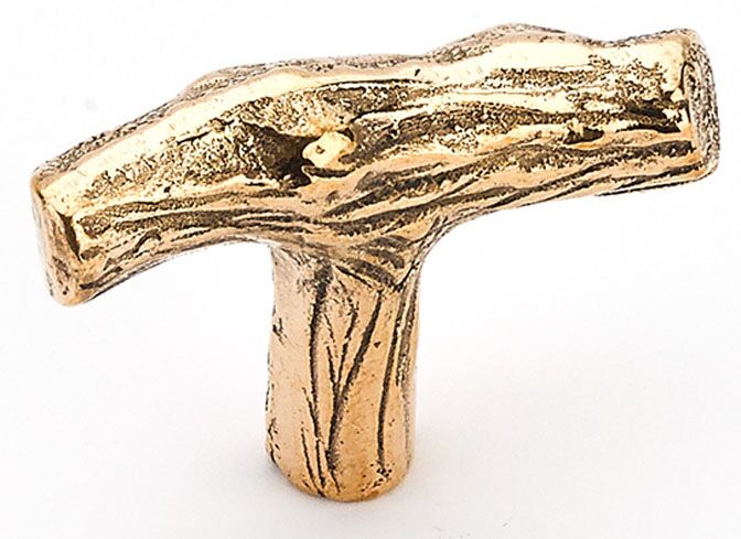 Mountain 768-NB small twig T-pull, single screw, natural bronze