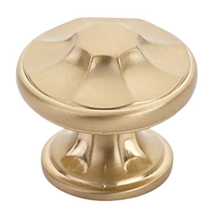 Empire 876-SSB crown top round knob, signature satin brass