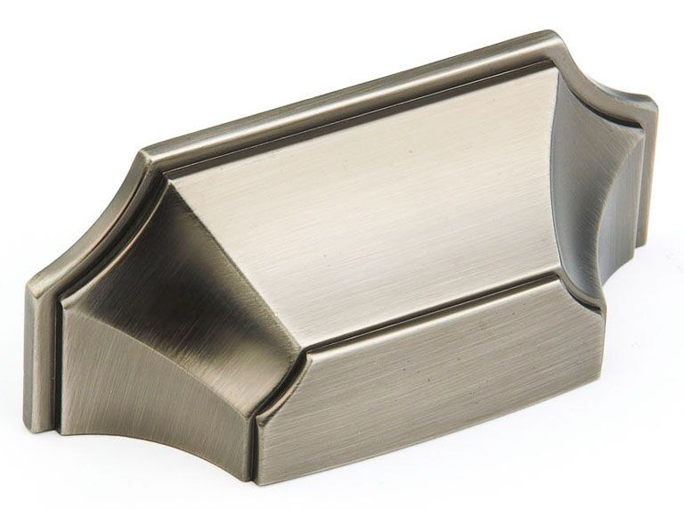 Empire 878-AN flared box style cup pull, antique nickel