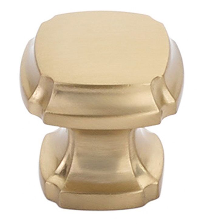 Empire 882-SSB square knob, signature satin brass