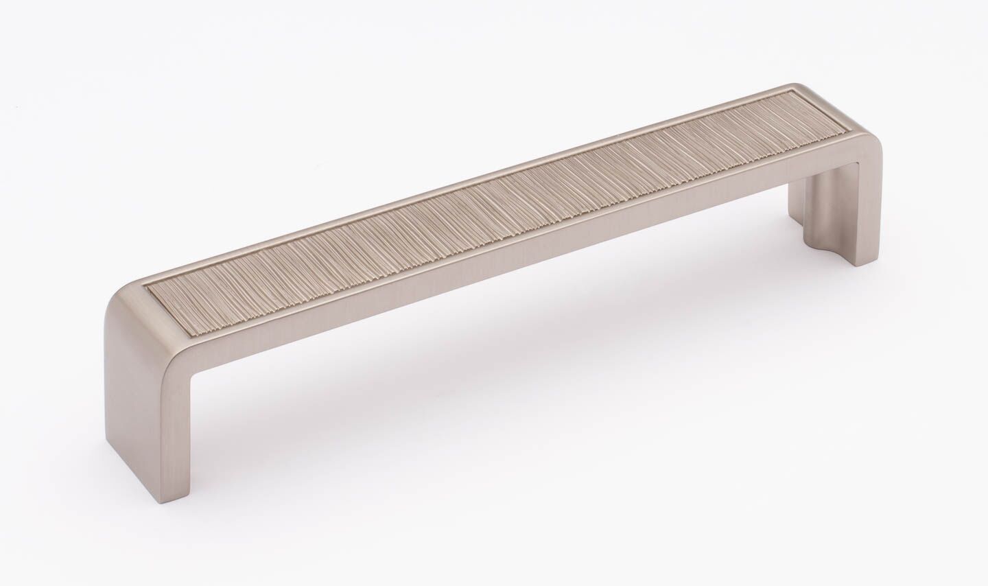 Sietto Brushed P-2001-6-SN Satin Nickel finish pull, 6-3/8" long by 1" wide, 1-1/4" projection, 6" CTC, two screw holes