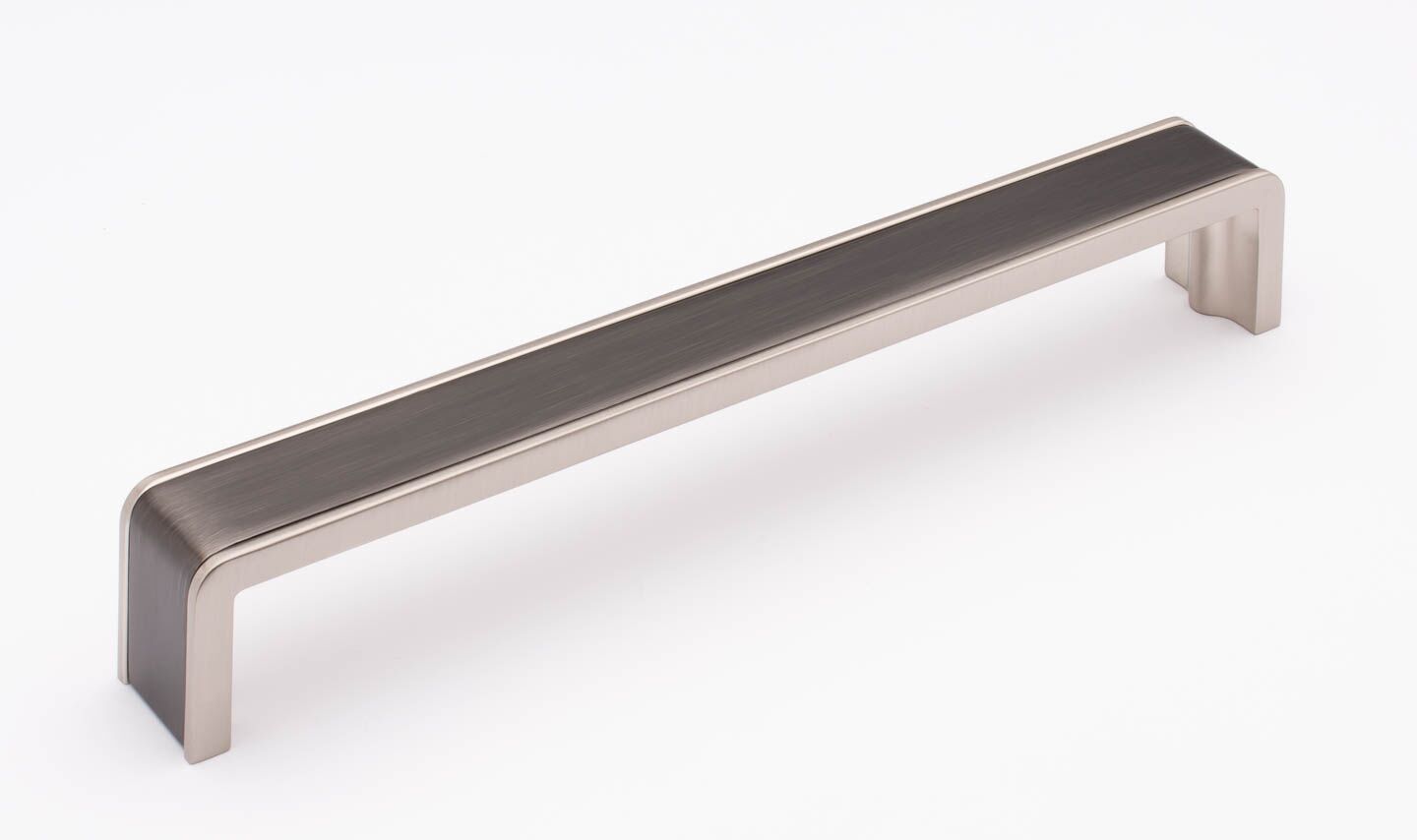 Sietto Fusion P-2000-8-G-SN Gunmetal w/ Satin Nickel finish, pull 8-3/8" long x 1" wide x 1-1/4" projection off surface, 8" CTC, two screw holes