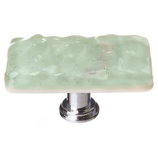 Sietto Glacier LK-201 long knob, Spruce Green glass color, 2" long x 1" wide, 1" projection, single screw hole