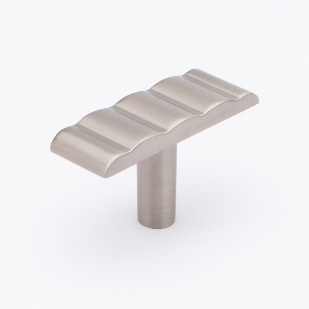 Sietto Natoma K-2004-SN Satin Nickel finish knob (T-pull), 2-5/32" long by 3/4" wide, 1-3/16" projection, one screw hole