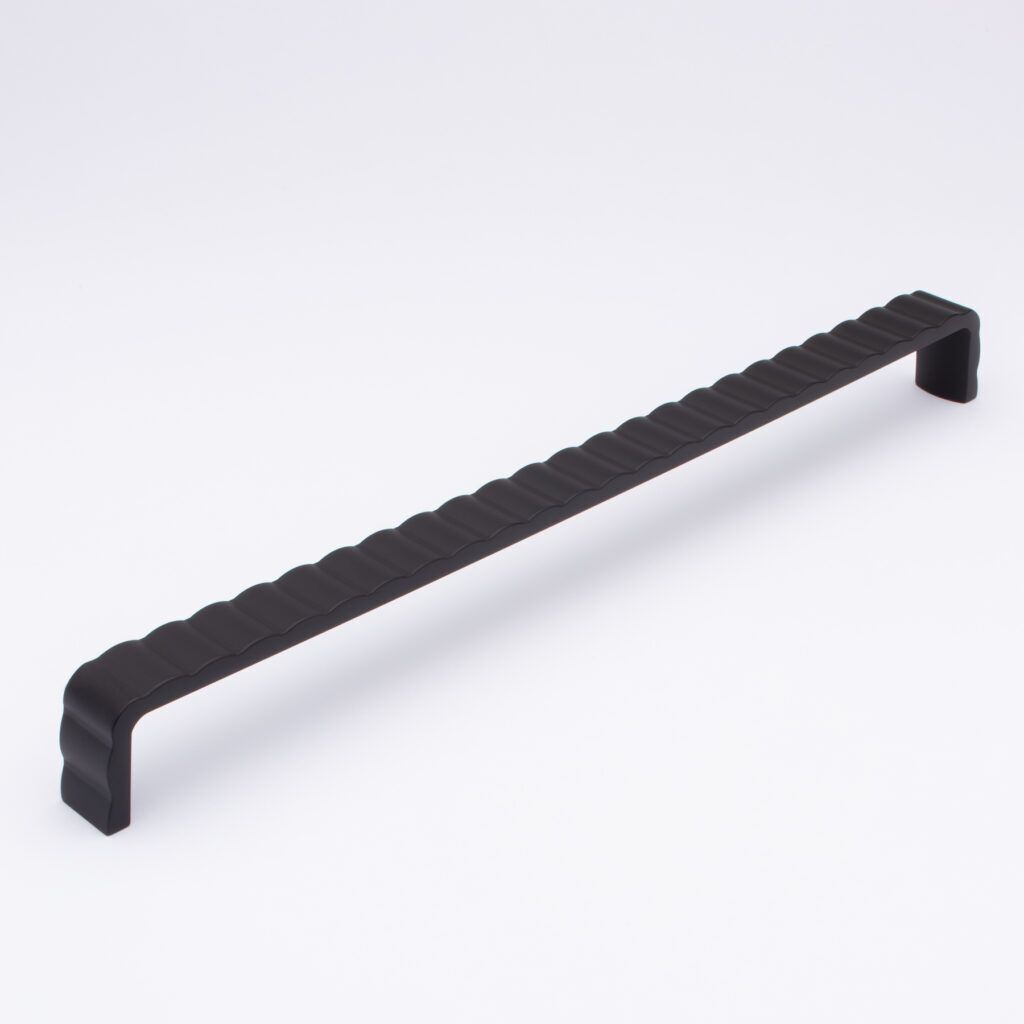 Sietto Natoma P-2004-12-MB Matte Black finish pull, 12-5/16" long by 3/4" wide, 1-3/16" projection, 12" CTC, two screw holes
